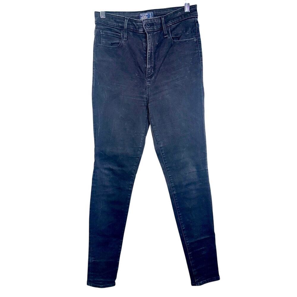Abercrombie & Fitch Simone High Rise Super Skinny Black Denim Jeans Size 27 4 R